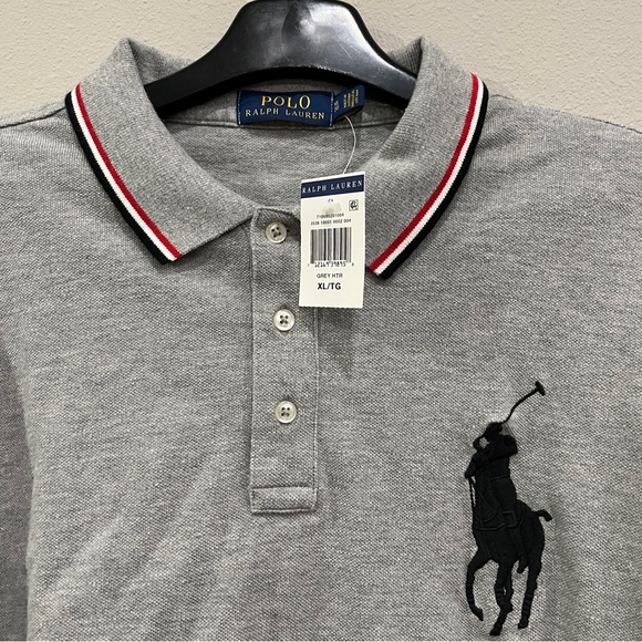 Polo Ralph Lauren Sz XL Shirt big pony chief keef y2k swag drill rugby grey NWT - Picture 2 of 8